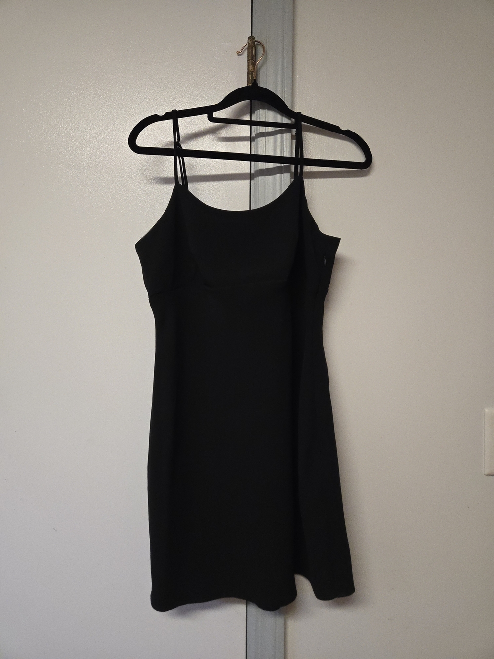 a new day Black Mini Slip Dress with Adjustable Spaghetti Straps